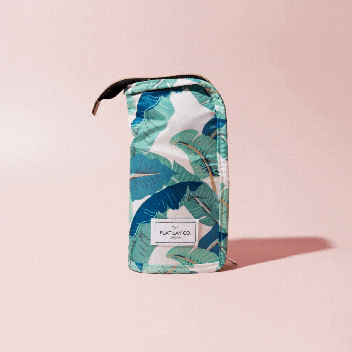 Tropical Leaves Standing Brush Case and Pot