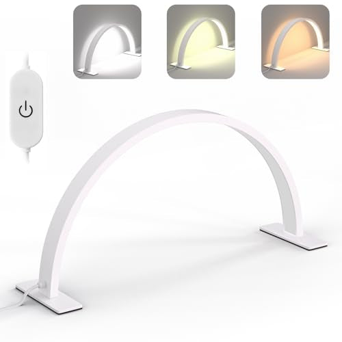 Beauty Star Half Moon Light for Nail Desk, Arch Lamp for Nail Tech, LED Pro Table Lash Lamp for Eyelash Extensions, Tattoo, Manicure, Esthetician, Eyebrow Tattooing