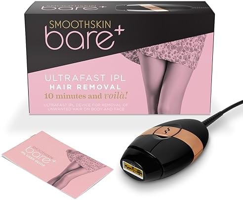 SmoothSkin Bare Plus IPL Long-Lasting Body and Facial Hair Removal Device for Women & Men - Easy and Affordable Alternative to Hair Laser Removal, Bikini Shaver and Facial epilator.
