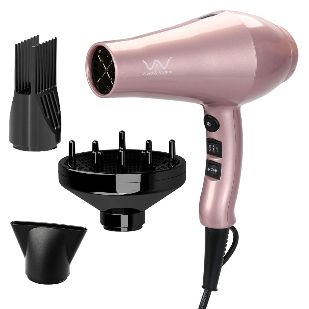 VAV Far Infrared Hair Dryer Professional 1875W Blow Dryer Negative Ions Hair Dryers with Diffuser, Concentrator, Comb