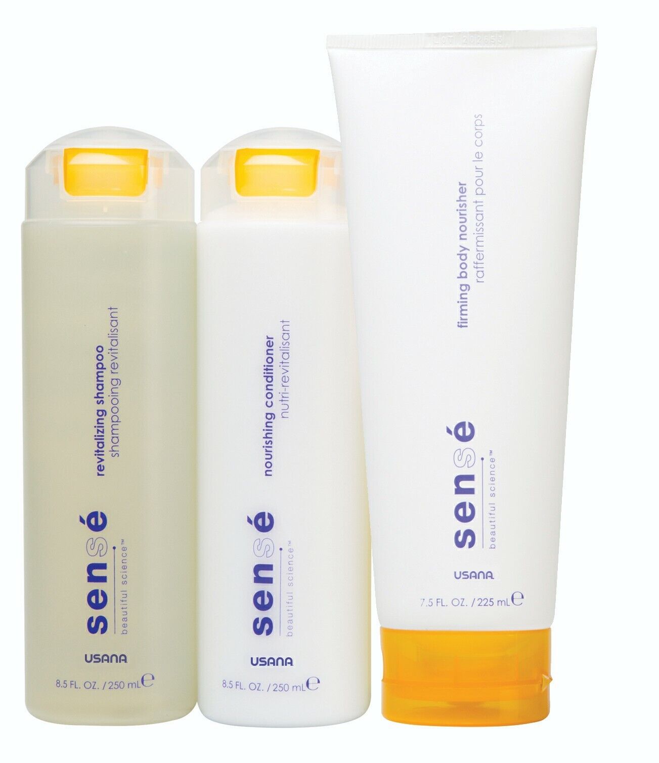 Usana Energizing Sense Shower Pack for Hair and Body Shampoo Conditioner Gels