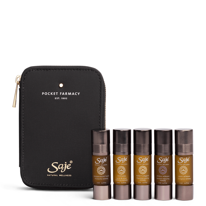 Saje Pocket Farmacy Physical Edition Best Of Saje Remedy Kit Black 4pcs NEW