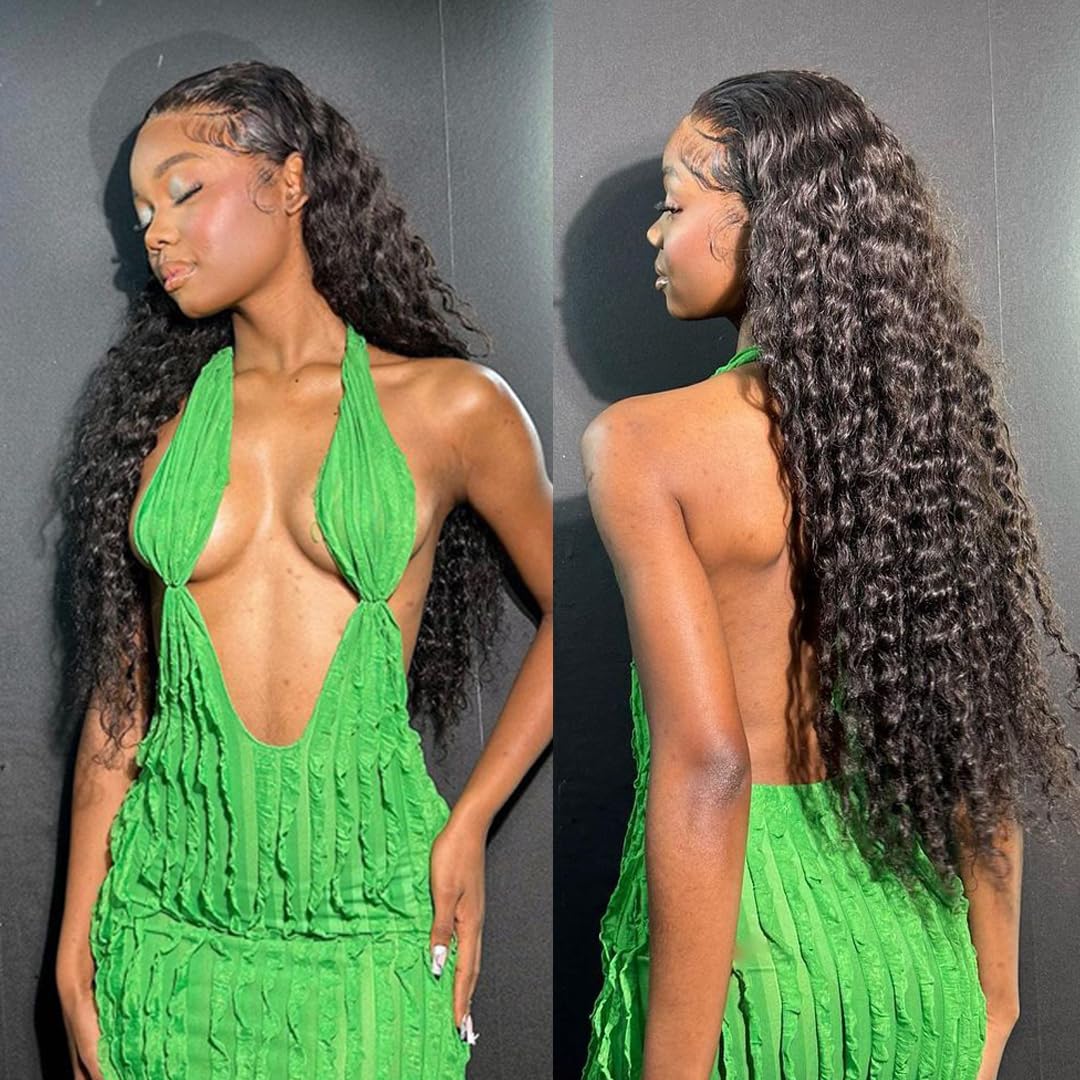 Deep Wave Bundles Human Hair 3 Bundles (20 22 24 inches) 10A Virgin Curly Bundles 100% Human Hair Deep Wave Bundles Deep Weave 3 Bundles Natural Black