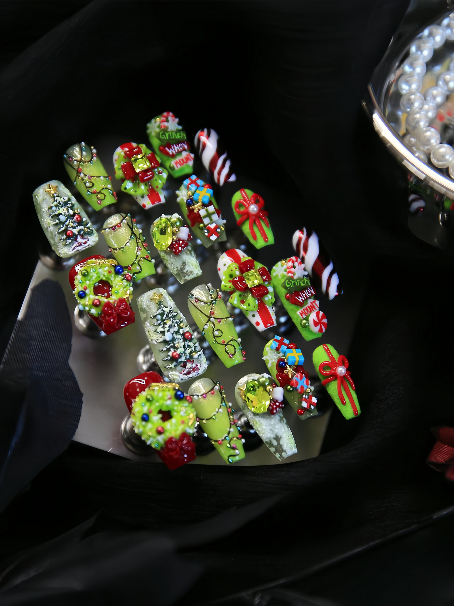 【Christmas】X'mas Tree False Nails from SHOPQAQ