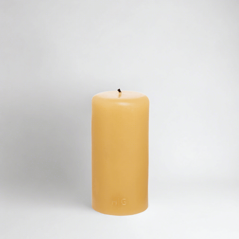Amber Unscented Pillar Candle, 3"x6"