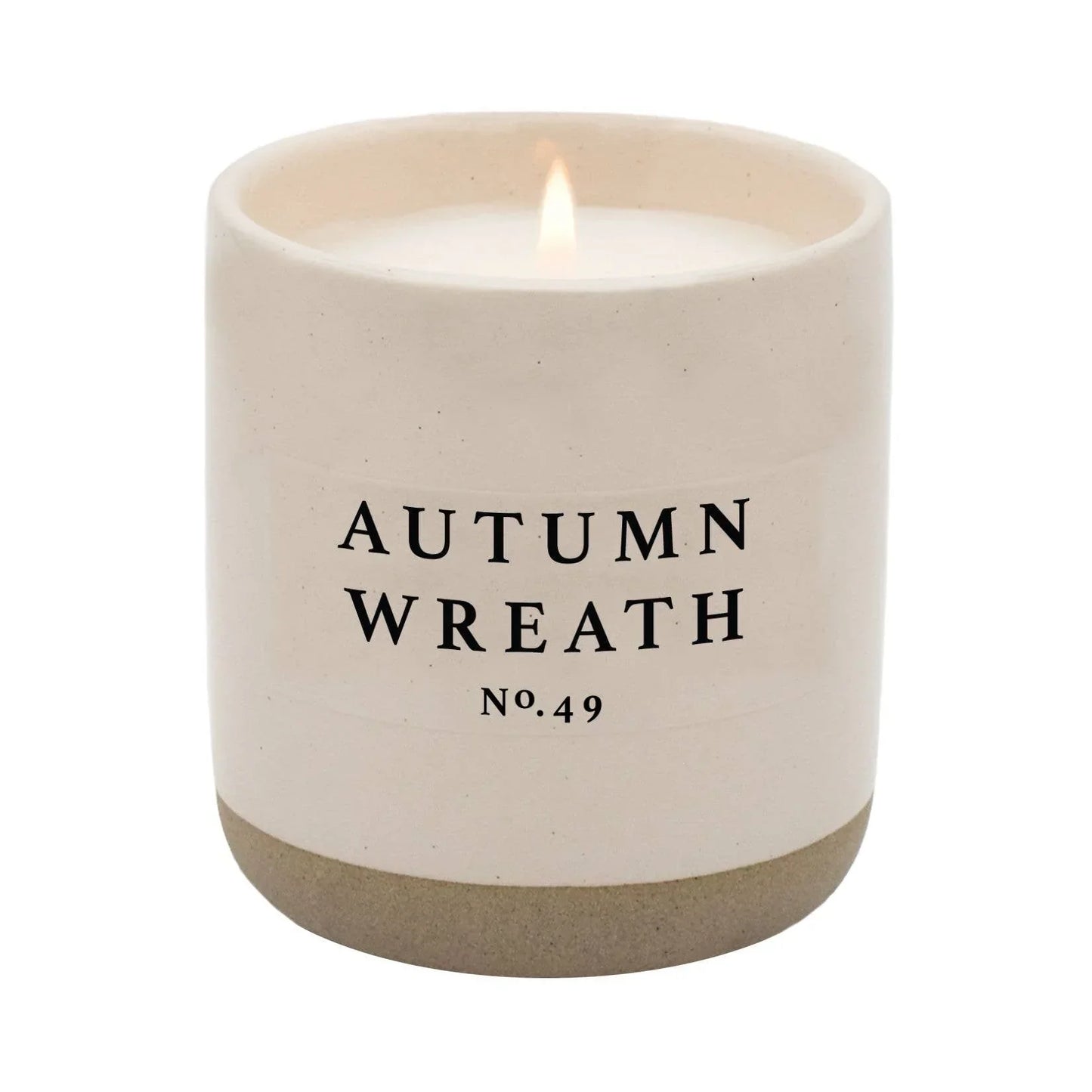 Autumn Wreath Soy Candle | Stoneware Candle Jar