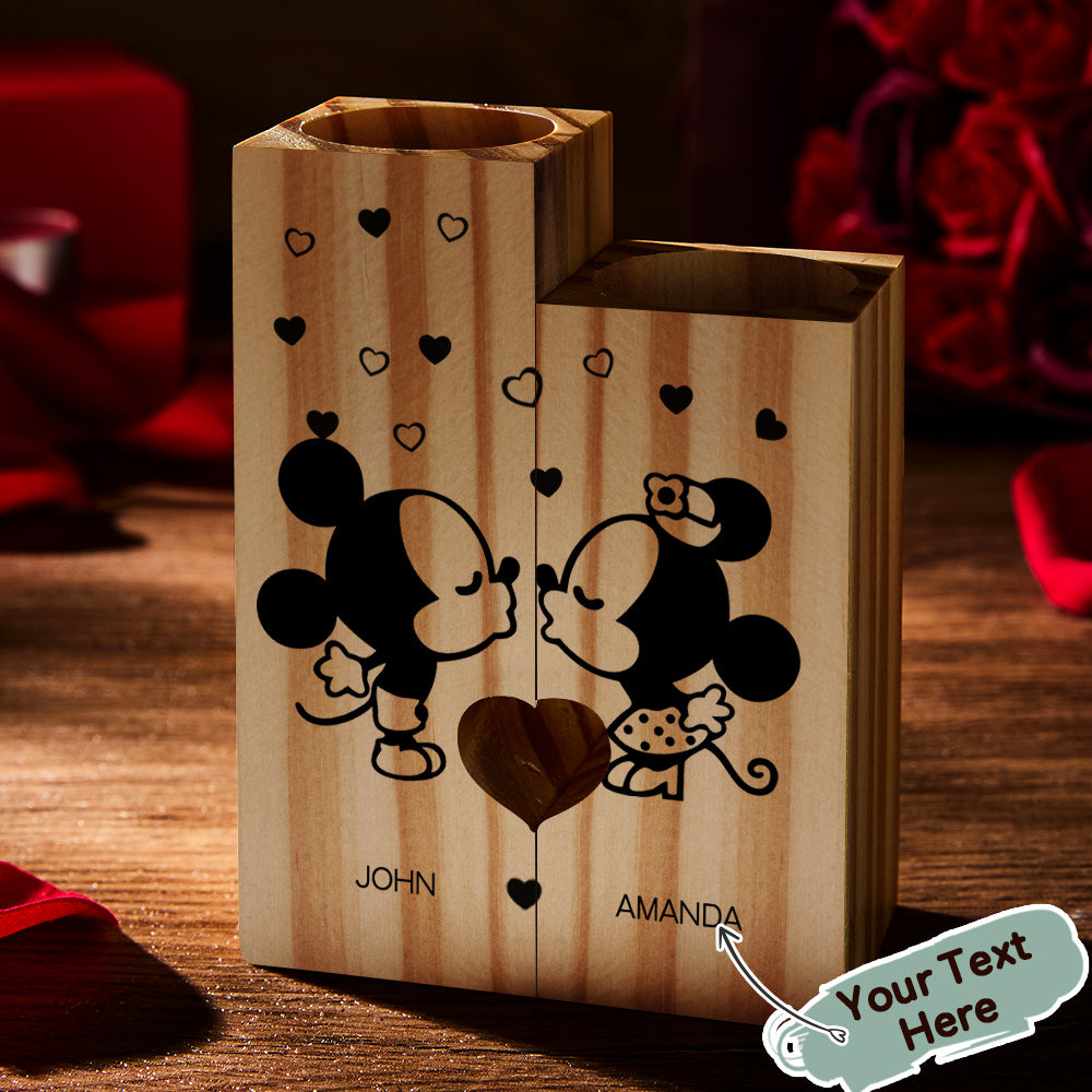 Valentine's Day Custom Engraved Mickey Mouse Candle Holder Gift