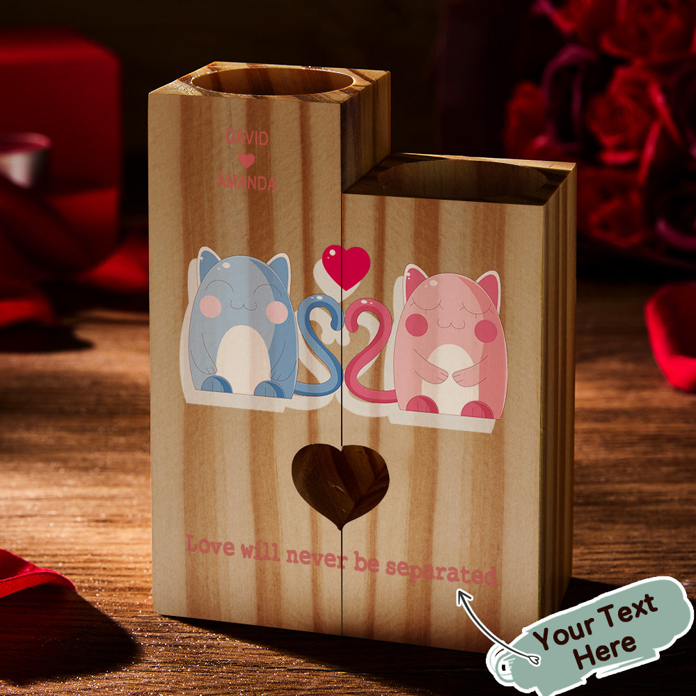 Valentine's Day Custom Engraved Candle Holder Romantic Memorial Gift For Couple