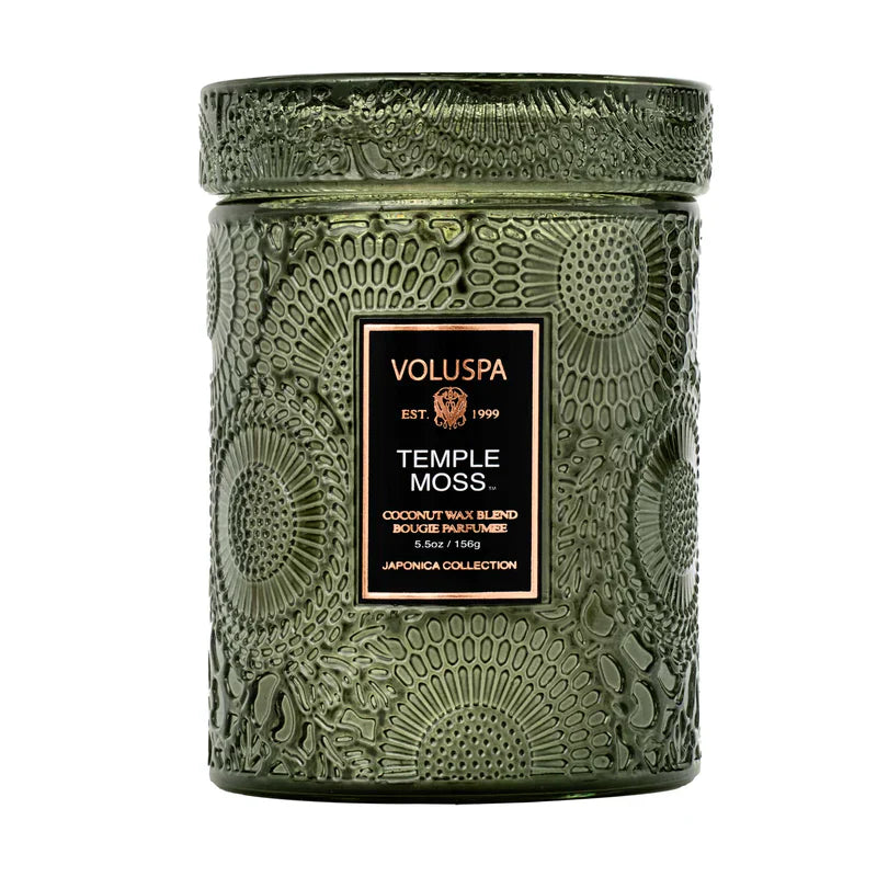 {Voluspa} Glass Jar Candle with Lid :: Temple Moss :: Small