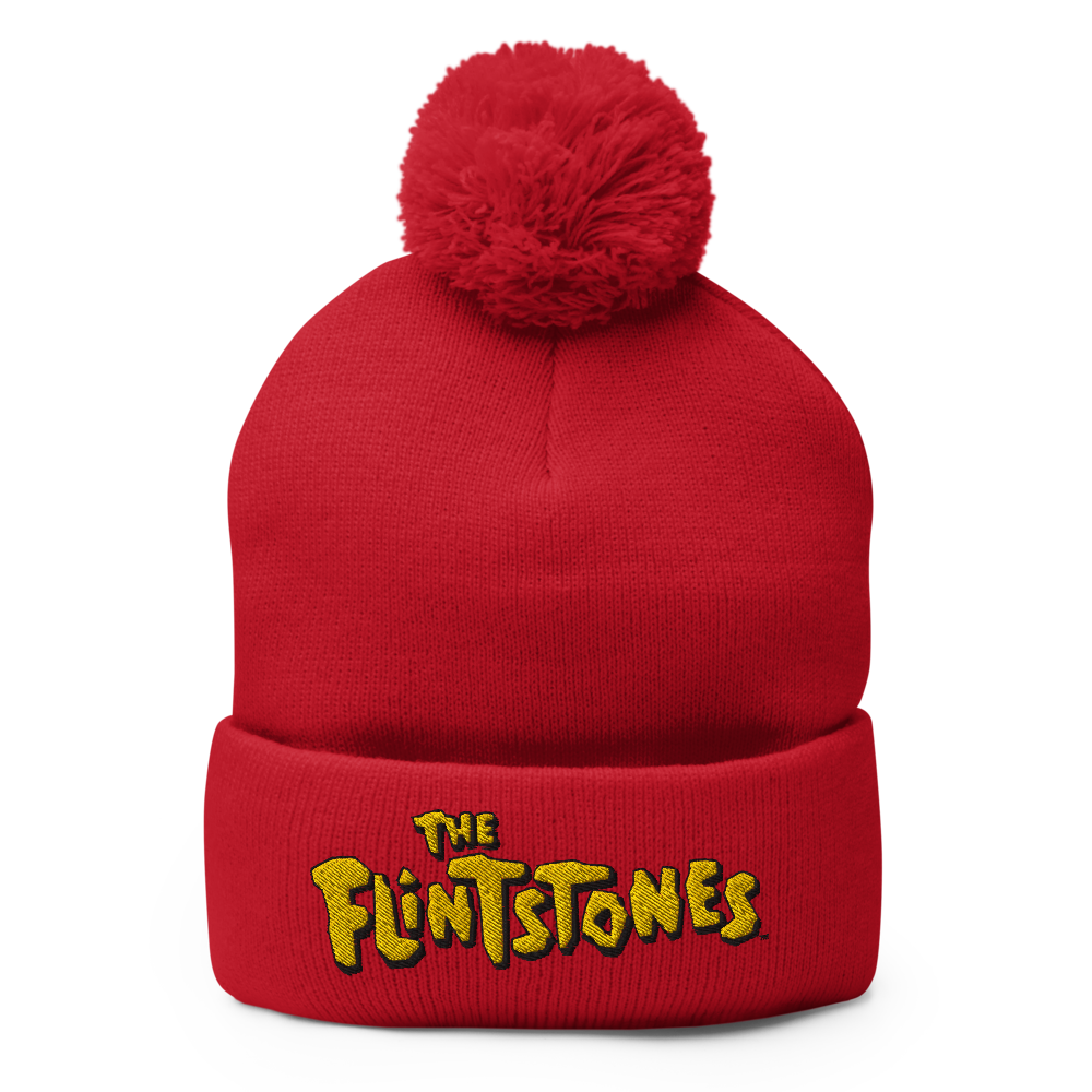 The Flintstones Logo Pom Pom Knit Beanie