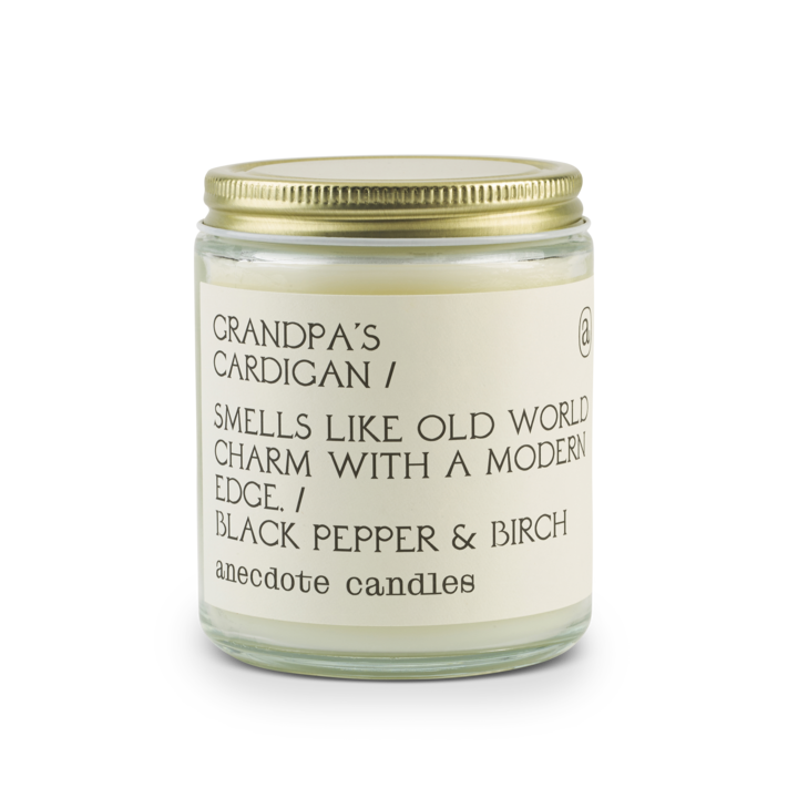 {Anecdote Candles} Coconut Soy Wax Blend Candle :: Grandpa's Cardigan :: Black Pepper & Birch