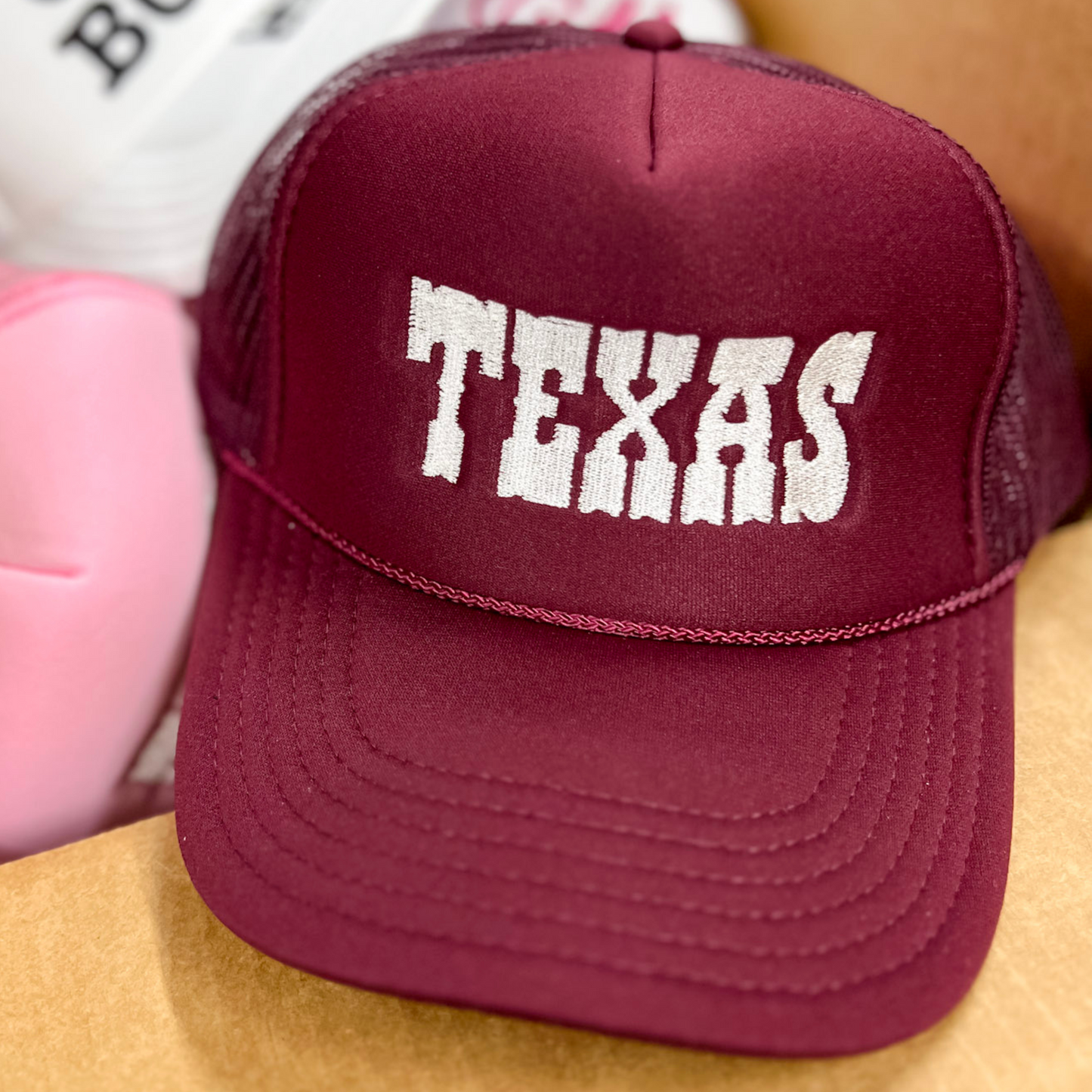 Texas Foam Trucker Hat in Maroon
