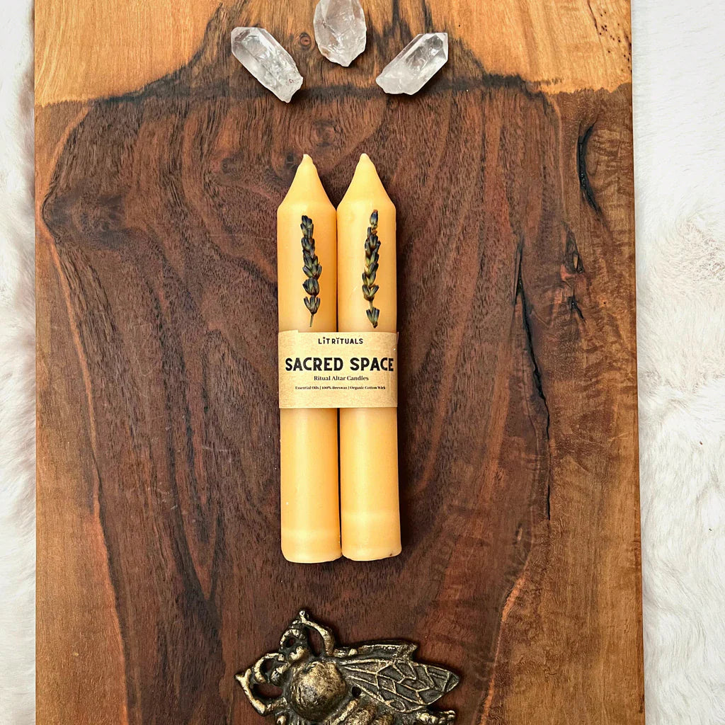 {Lit Rituals} Beeswax Altar Candles :: Large :: Sacred Space :: Set of 2