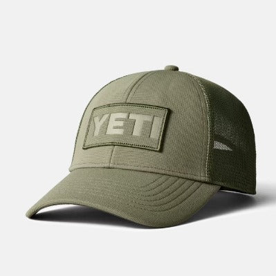 YETI- Olive on Olive Logo Patch Trucker Hut