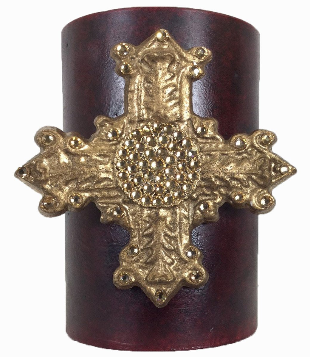 Decorative Candle 4x6 Medium Jeweled Cross