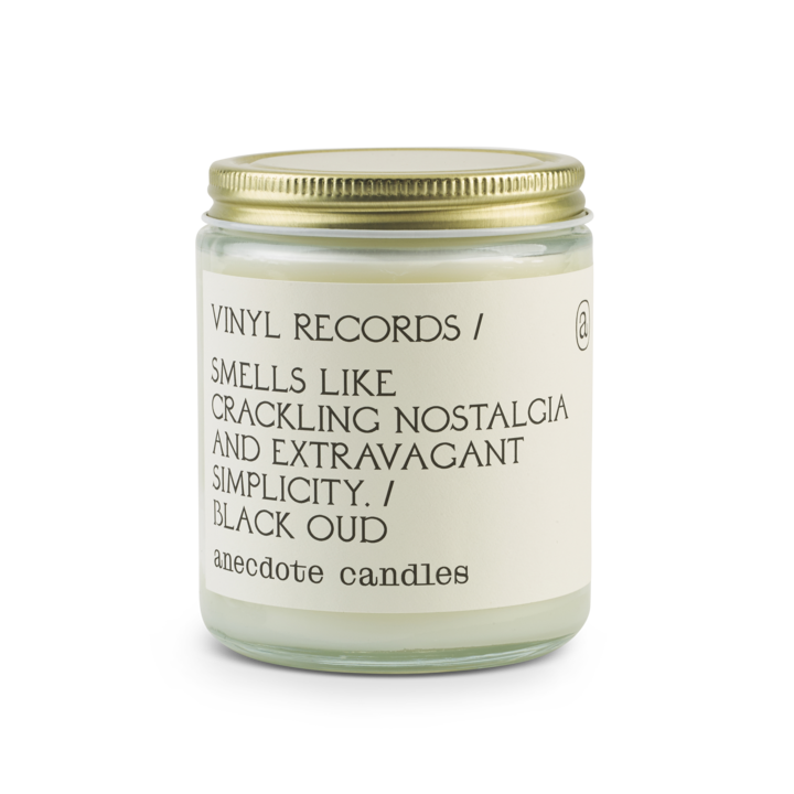 {Anecdote Candles} Coconut Soy Wax Blend Candle :: Vinyl Records :: Black Oud
