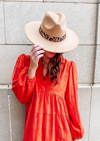 Arkansas City Hat w/ Leopard Trim