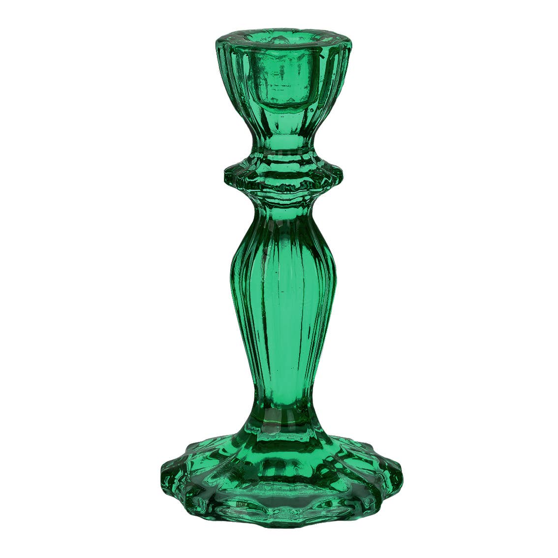 {Talking Tables} Glass Candlestick Holder :: Dark Green