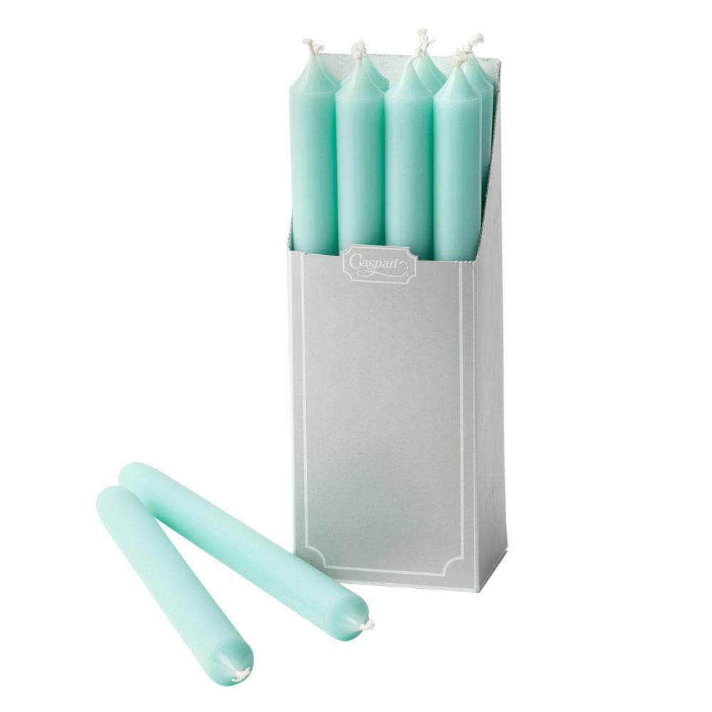 Straight Taper 10" Candles in Aqua - 12 Candles Per Box