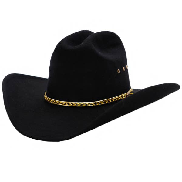 Youth Quarterhorse George Black Faux Suede Cowboy Hat