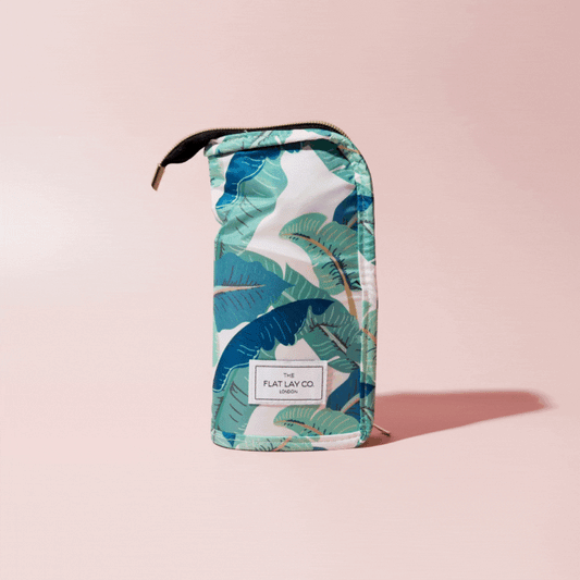 Tropical Leaves Standing Brush Case and Pot