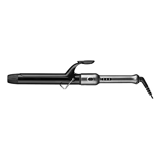RUSK PRO CurlTitanium 1.25 Inch Spring Curling Iron, For All Hair Types - Extended Barrel For Instant Smooth Curls or Textured Beach Waves, Fast Heat-Up & Cool-Down, Heats to 430 Degrees