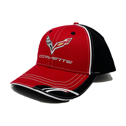 C7 Corvette Flag / Accent Cap - Black/Red