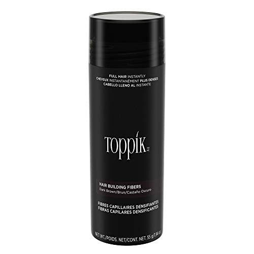 Toppik Hair Building Fibers, Dark Brown, 55g | Fill In Fine or Thinning Hair | Instantly Thicker, Fuller Looking Hair | 9 Shades for Men & Women