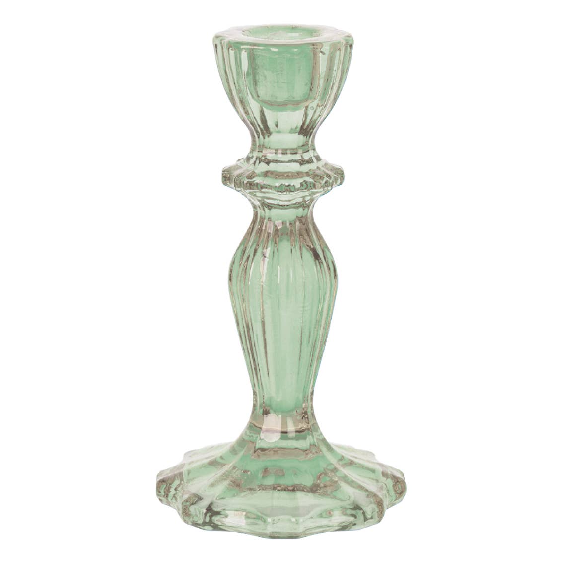 {Talking Tables} Glass Candlestick Holder :: Pale Green
