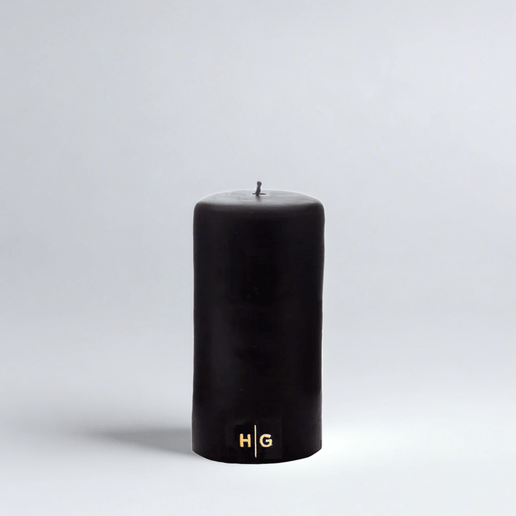 Black Unscented Pillar Candle, 3"x6"