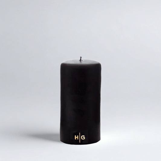 Black Unscented Pillar Candle, 3"x6"