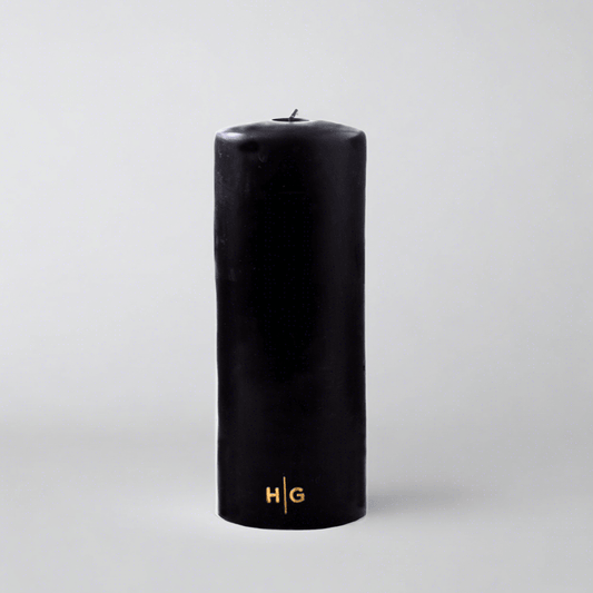 Black Unscented Pillar Candle, 3"x8"