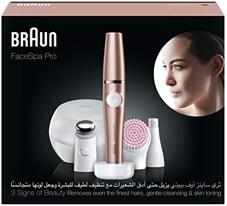 Braun FaceSpa Pro SE921 | All-in-one Beauty Device for Facial Epilation | Incl. Facial Epilator, Attachment for Skin Tightening & Facial Cleansing Brush