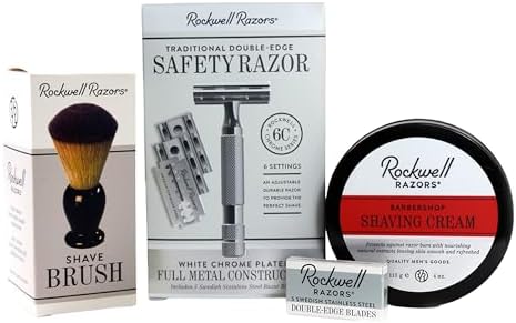 Rockwell Razors 6C Shave Kit, Gunmetal. Includes 4-Month Supply of Rockwell Swedish Stainless Steel Blades