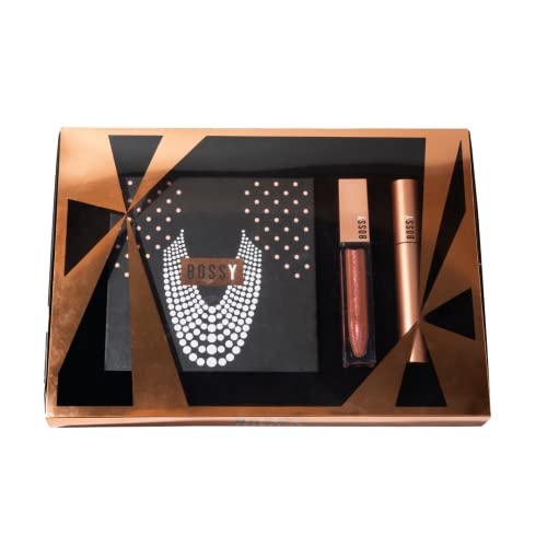 Bossy Cosmetics All in One Makeup Kit, Includes Eyeshadow Palette, Lip Gloss, Mascara, Blush & Highlighter, Gift Set for Women, Beauty Kit for Full Face Make Up, Vegan & Cruelty Free (Empowered)