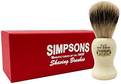 Simpsons Best Persian Jar Pure Badger Hair Shaving Brush With Imitation Ivory Handle (PJ3 Best)