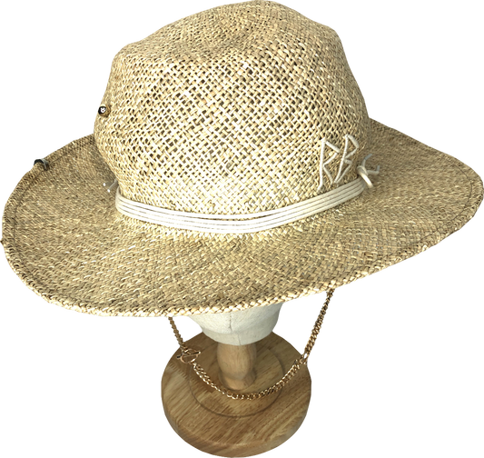 ruslan baginskiy Nude Straw Boater Hat UK L