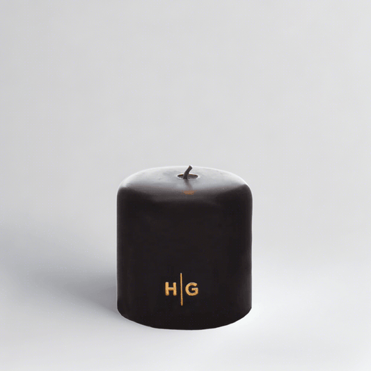 Black Unscented Pillar Candle, 4"x4"