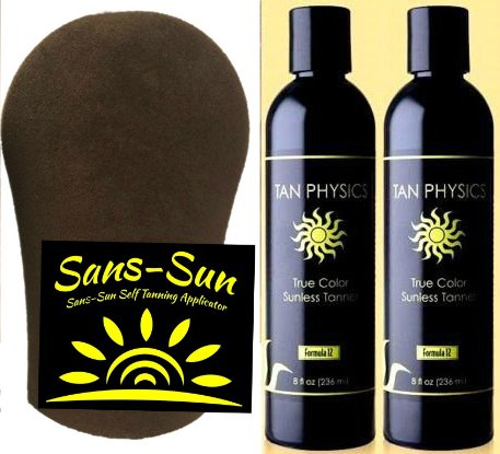 Tan Physics True Color Tanner (2 Pack) w/Tanning Mitt by Sans-Sun