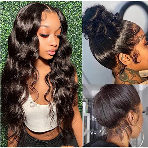 Body Wave 360 Lace Front Wigs Human Hair 360 Full Lace Frontal Wigs Human Hair 150% Density Pre Plucked with Baby Hair Brazilian Virgin Hair Body Wave 360 HD Lace Front Wigs Human Hair Wigs (20 Inch)