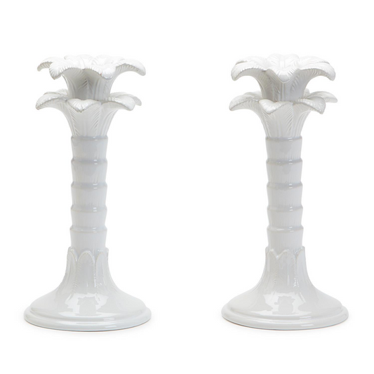 Set of 2 Palm Leaf Candleholders