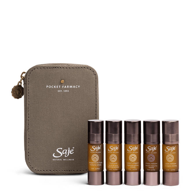 Saje Pocket Farmacy Physical Edition Best Of Saje Remedy Kit Grey 4pcs NEW