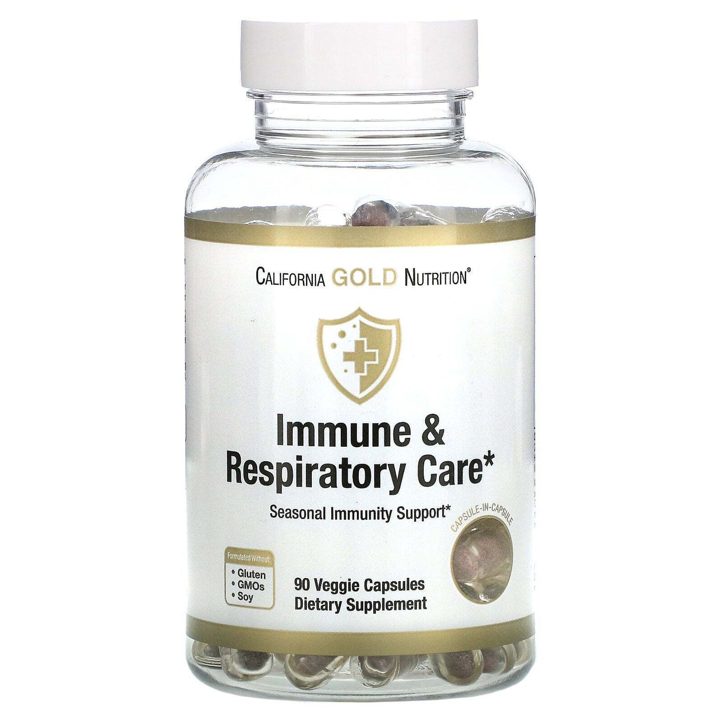 California Gold Nutrition Immune Respiratory Care Eldermune 90 Veg Caps NEW