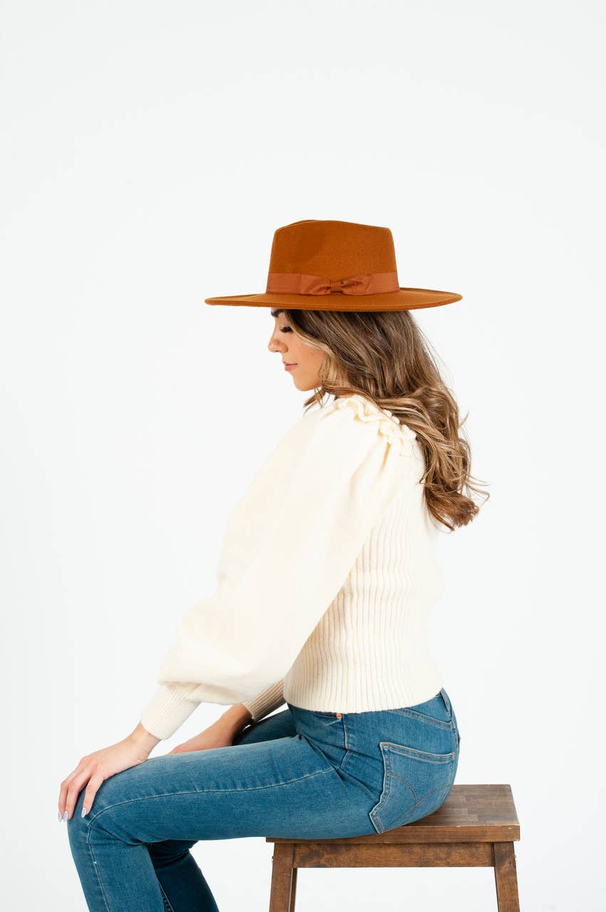 Ariel II Vegan Felt Rancher Hat - The Street Boutique