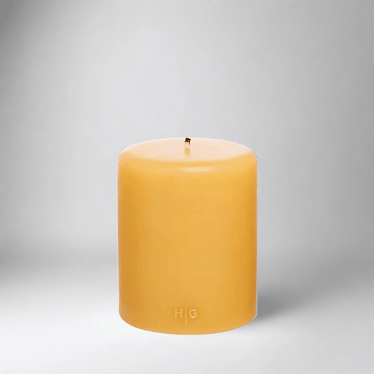 Amber Unscented Pillar Candle, 5"x6"