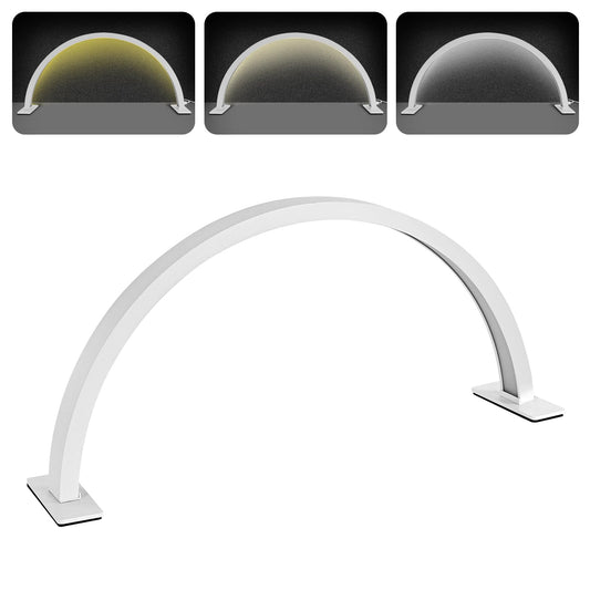 cenoz Half Moon Nail Desk Lamp, Lash Light for Eyelash Extensions, Desk Lamp | Tattoo Light | Lash Light | Manicure Light, Adjust Brightness 3 Color Temperature 3000k‑6500k(White)