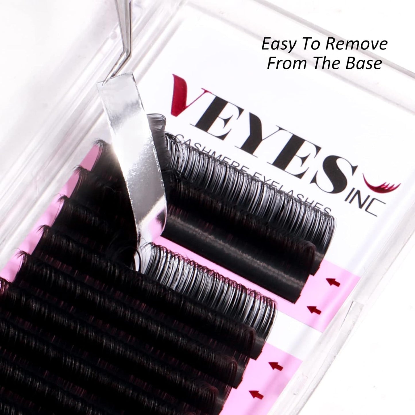 VEYES INC Cashmere Volume Lash Extensions C CC D DD LD L B J M Curl 0.03-0.20 thickness, Super Matte Black Individual Eyelashes Tray, Professional Supplies for Lash Techs (0.05 D 8-16mm)