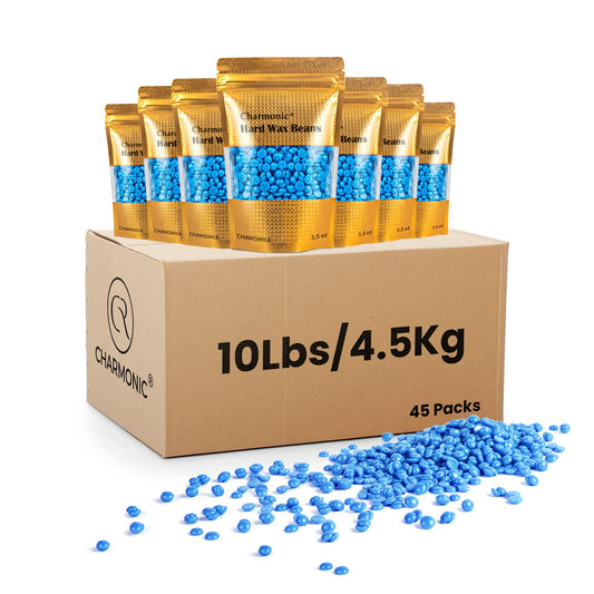 Charmonic 10lb Wax Beads, Bulk Hard Wax Beads, Hard Waxing Beads for Face, Eyebrow, Brazilian, Legs, Body and Bikini Hair Wax Removal, Wax Beans, at Home Waxing Kit for Women & Men (10lb, 45 packs)