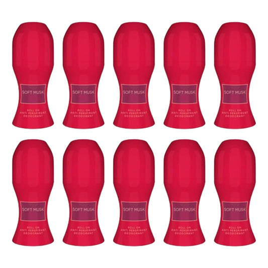 Soft Musk Delice Velvet Berries Antiperspirant Roll-On Deodorant 50 ml (Pack Of 10)