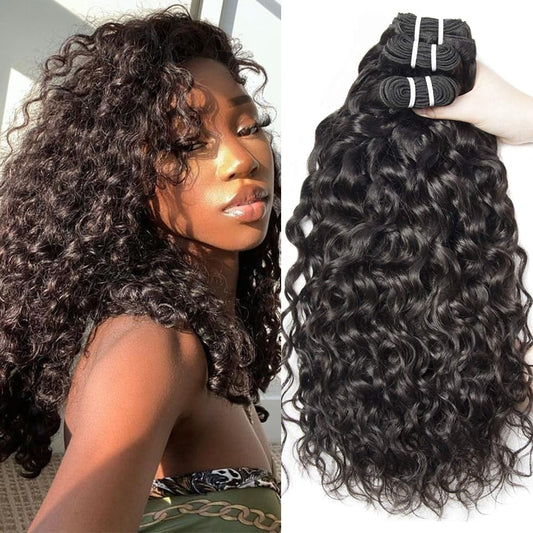 Yavida Mink Brazilian Water Wave Human Hair Bundles 100% Human Hair Bundles 20 18 22 Inch Weave Bundles Human Hair Virgin Hair Natural Color